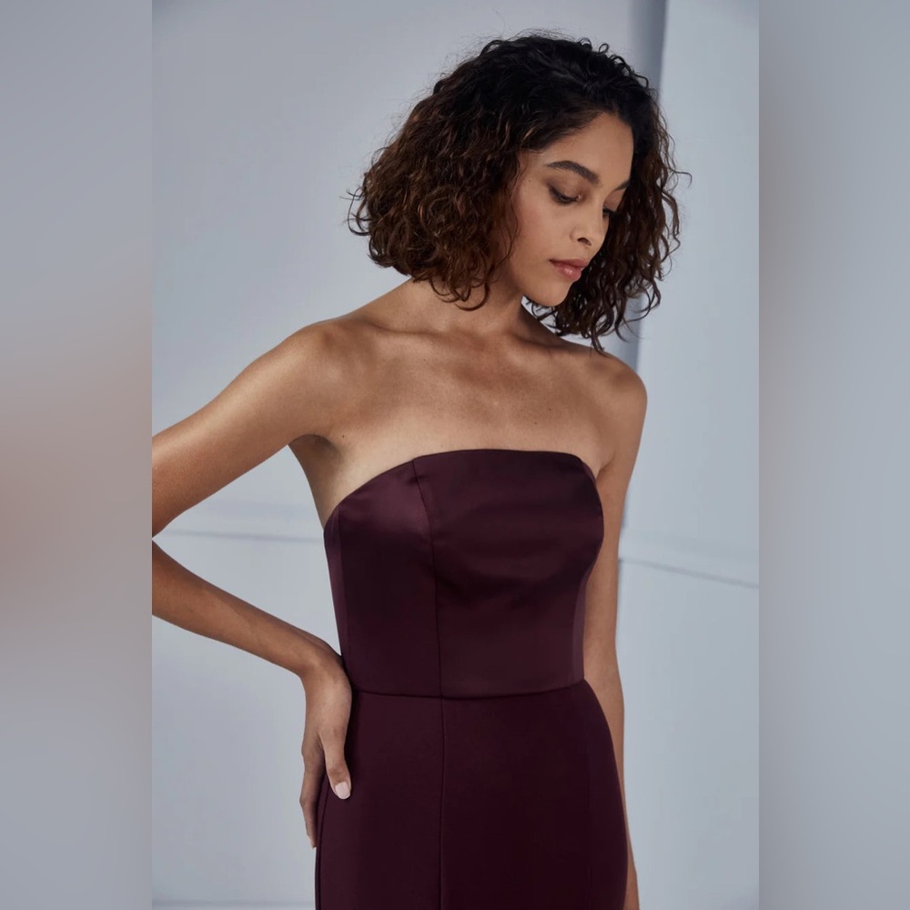Amsale NWT Ruby Marcela Strapless Fluid Satin Crepe Gown
